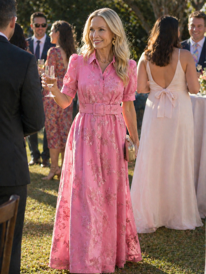 Jenna Belted Floral Maxi Dress